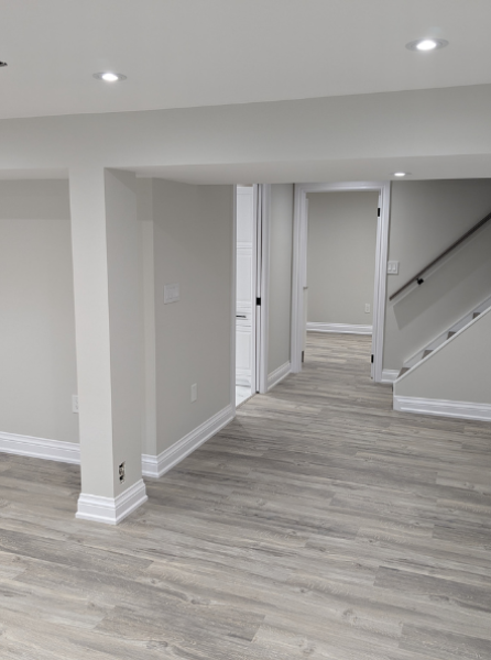Toronto Basement Renovation/Remodel Complete basement renovation, quality craftsmanship, flooring, drywall, paint, stair remodel
